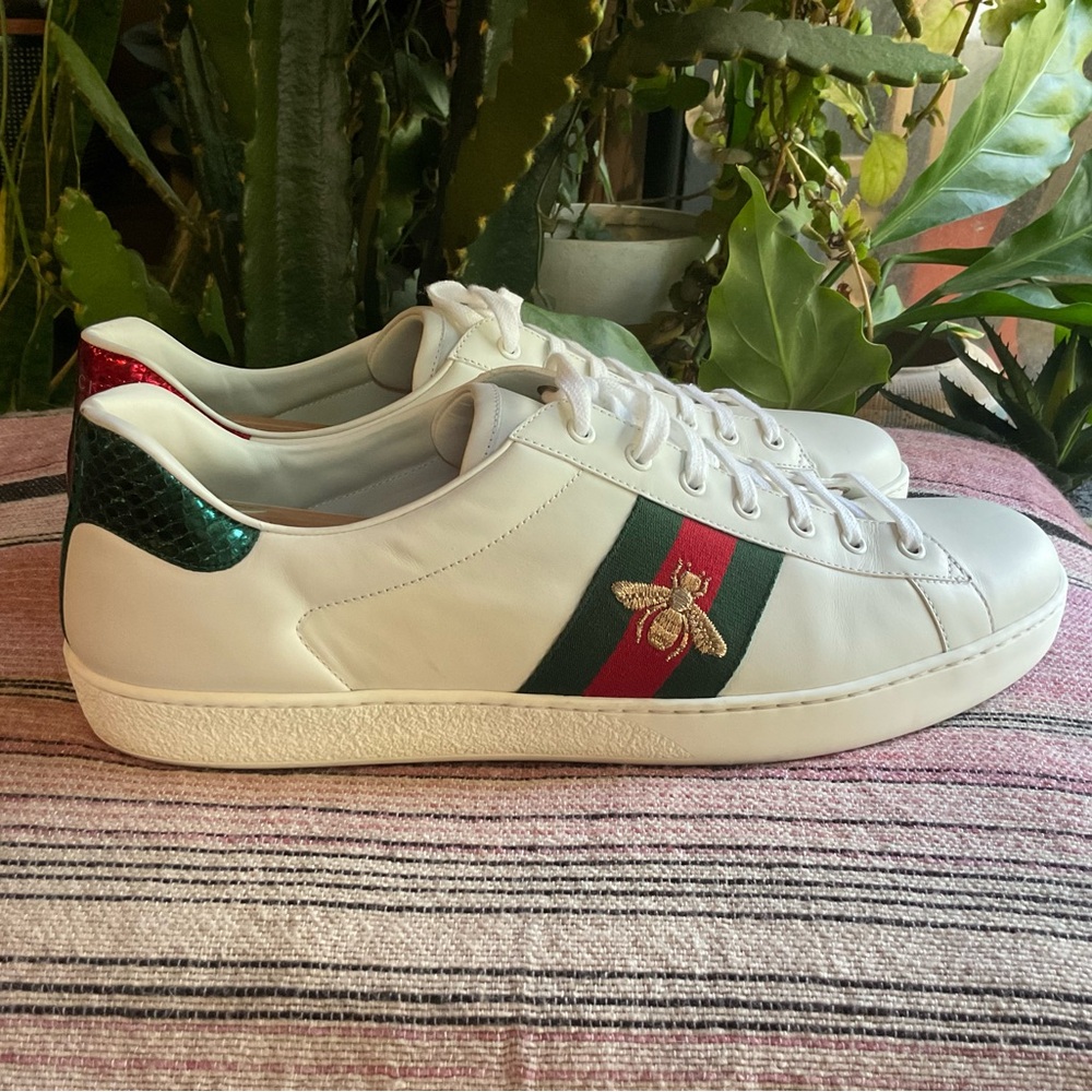 Gucci New Ace Embroidered Low-Top Sneakers Mens size 15 - Picture 5 of 12